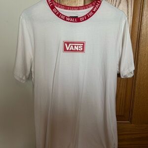 Vans White and Red Men's T-Shirt